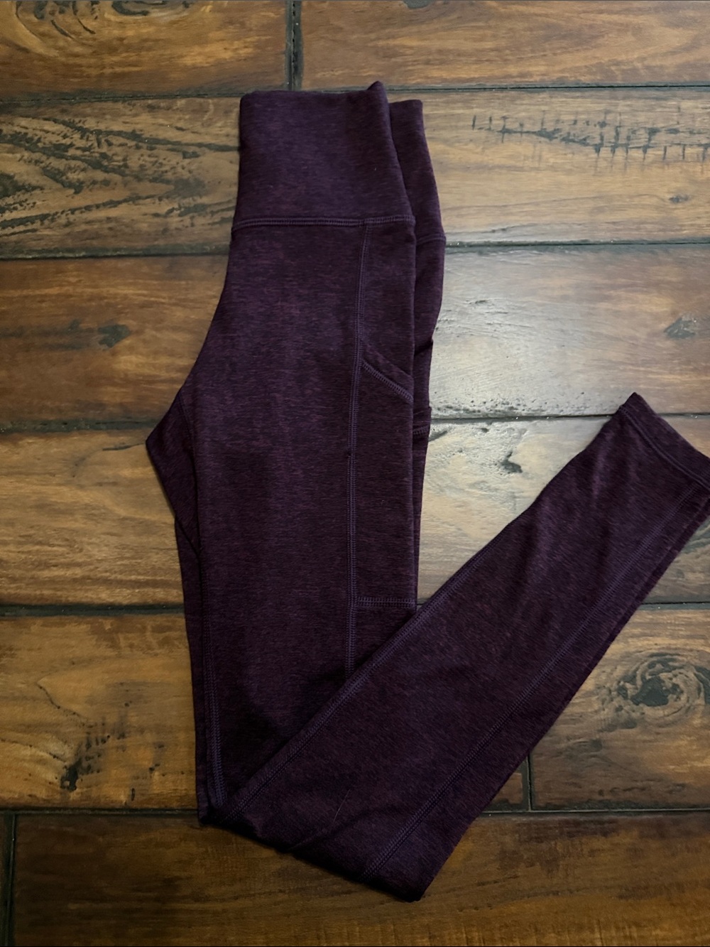 aerie Like New Heathered Burgundy/Black High-Rise Leggings With Pockets